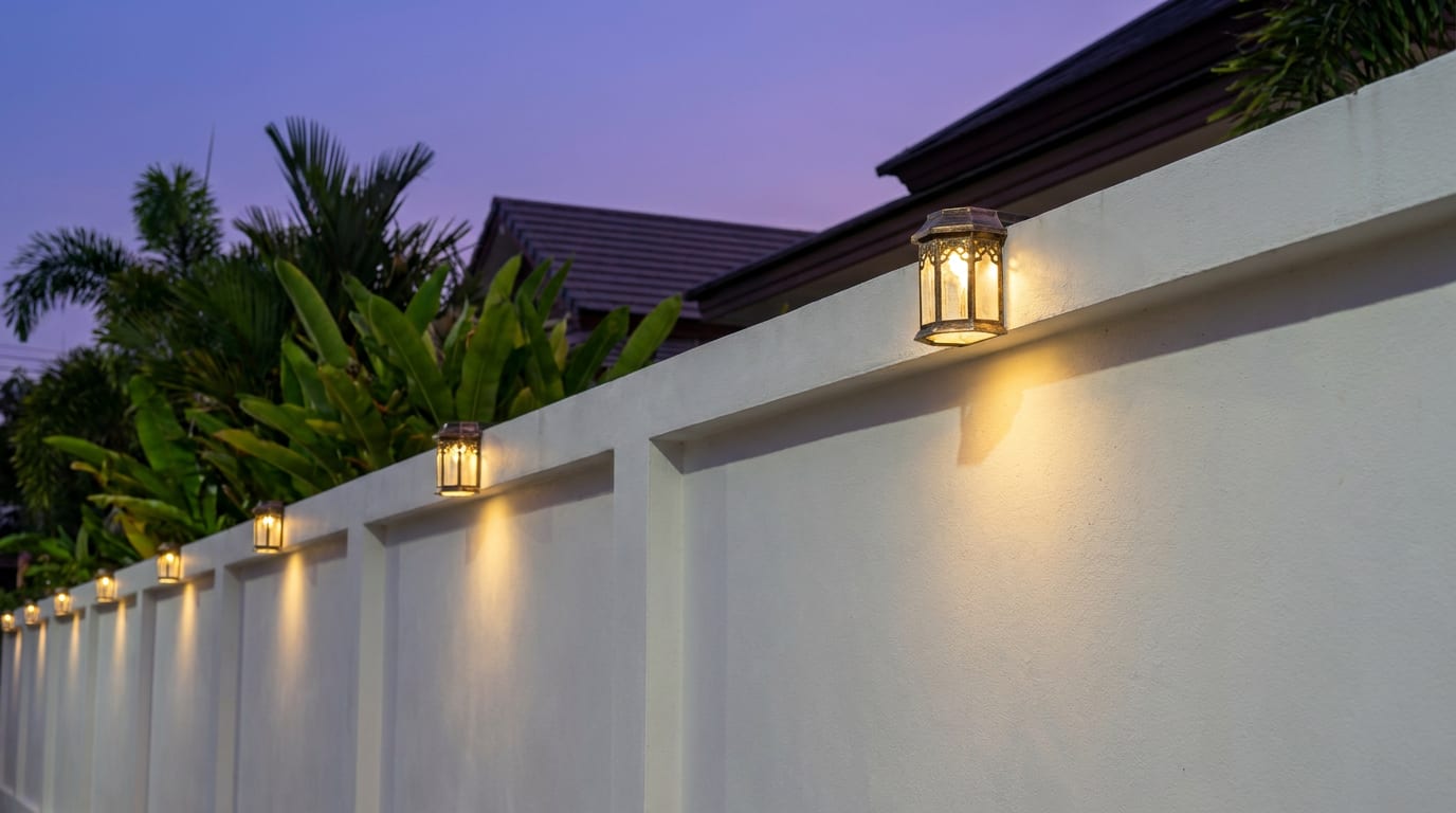 ไฟโซล่าเซลล์ติดรั้วบ้าน LED มีเซ็นเซอร์ตรวจจับการเคลื่อนไหวสำหรับบ้านในประเทศไทย