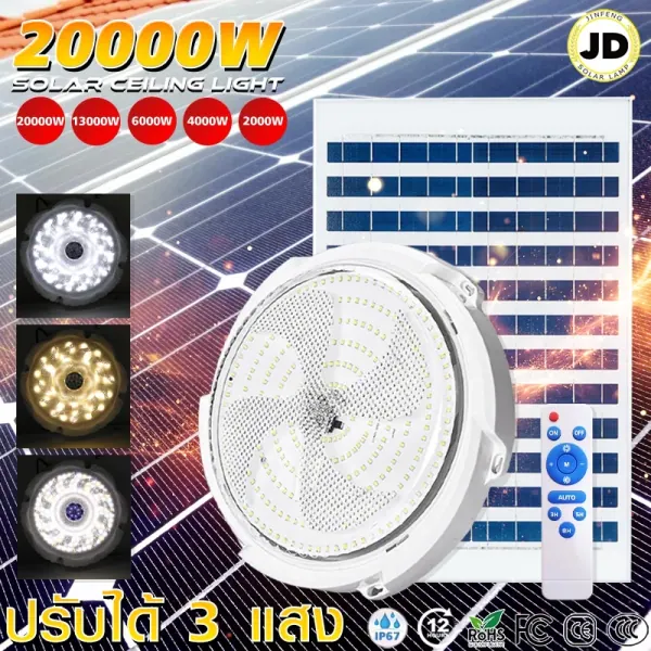 JD โคมไฟเพดาน LED 20000W — รับประกัน 10 ปี ชาร์จไฟอัตโนมัติ