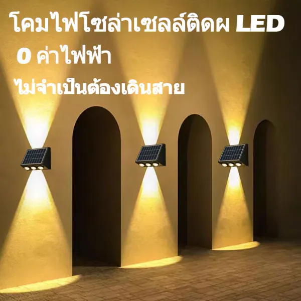 โคมไฟติดผนัง LED RGB 4W/6W Solar Light 1200mAh