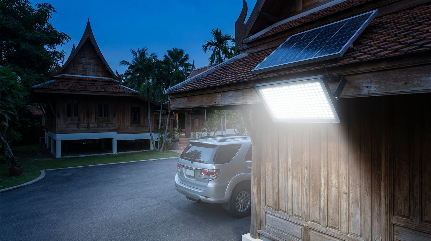 รีวิว ไฟสปอร์ตไลท์ โซล่าเซลล์ ใช้จริง 6 เดือน 300W 500W 1000W ทดสอบในประเทศไทย ปี 2569
